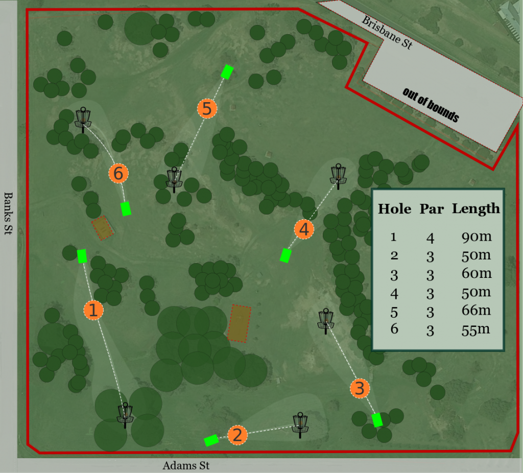 Stockade Hill Disc Golf Course Map